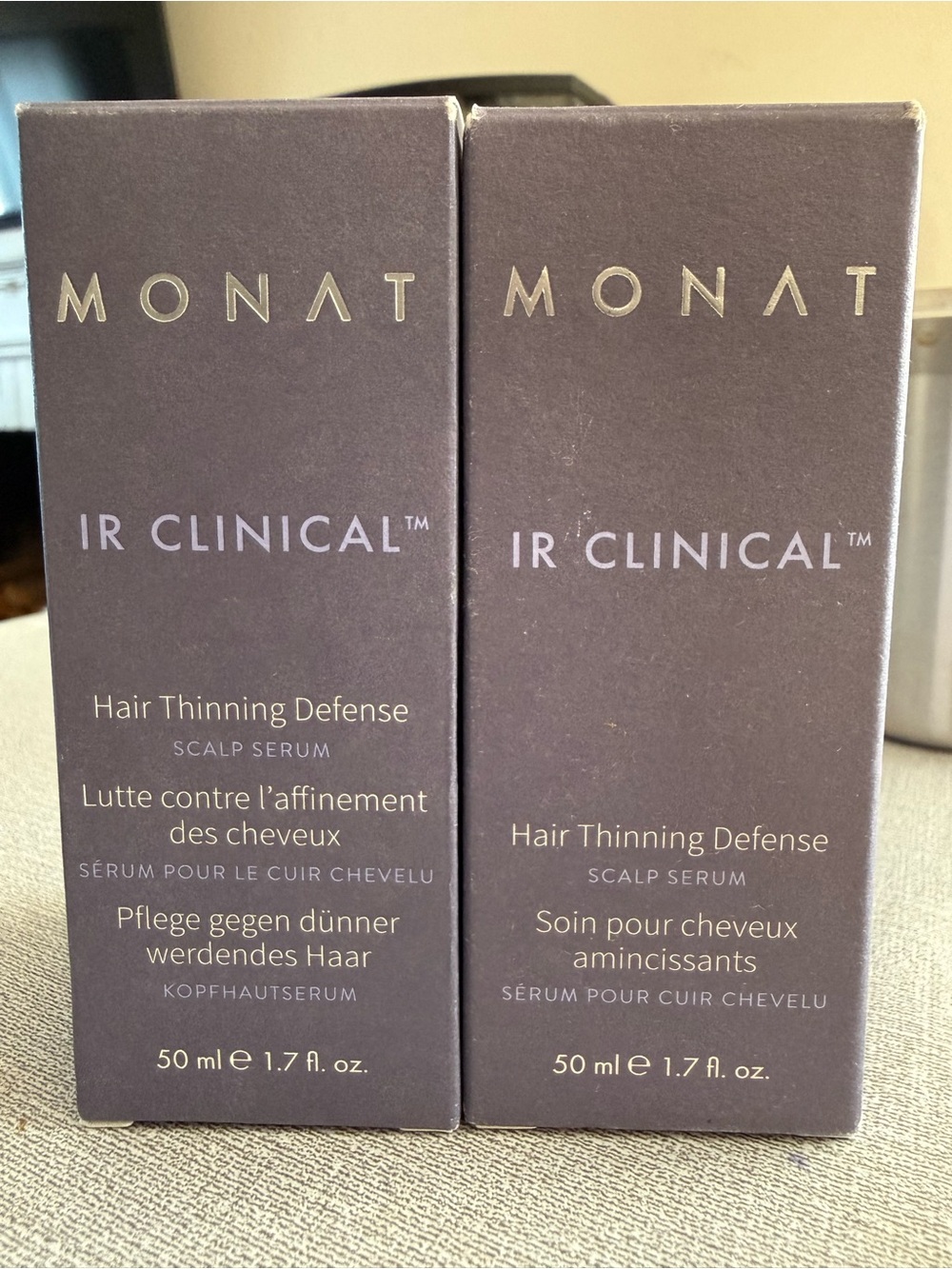 2 MONAT IR Clinical Hair Thinning Defense Scalp Serum Bottles New in Box